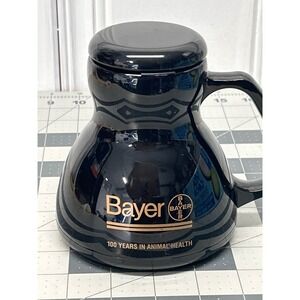 Bayer Travel Mug Black Animal Health Non-Tip Wide Base Promo Pharma Spill Proof